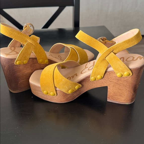 Sam Edelman Yellow Platform Clogs - Picture 2 of 5